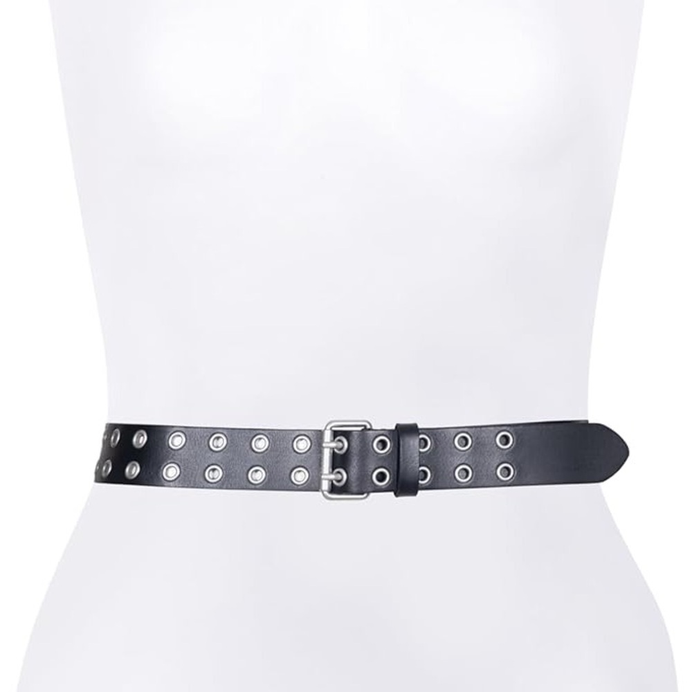 All Saints Black and Silver Belt. Size L/XL